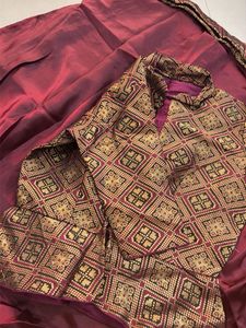 Elegant Burgundy Silk Skirt