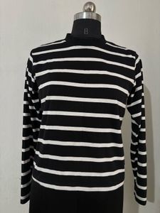 Max lifestyle Striped mock neckTop