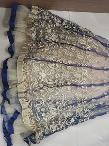 Blue Embroidered Ethnic Gown