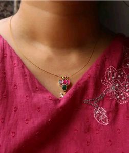 Invisible Necklace With Lotus Pendant