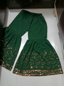 Green Embellished Garara Suit