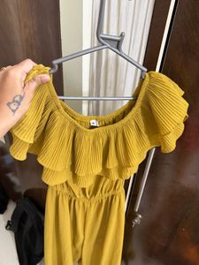 Mustard Yellow Ruffled Jumpsuit