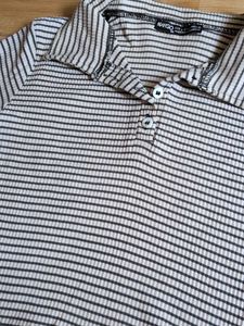 Striped Cropped Polo Shirt
