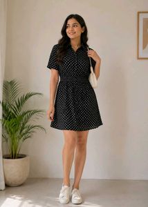 Black Polka Dot Mini Dress