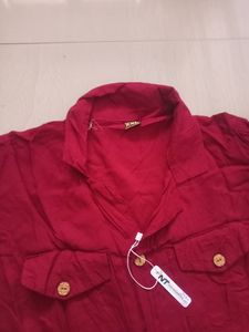 Maroon Shirt Styl Maxi Dress