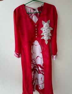 Red Georgette Kurti