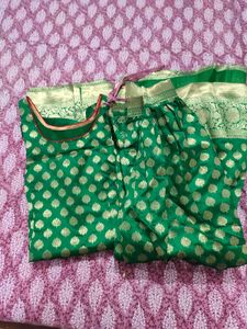 Green Banarasi Silk Lehenga Choli