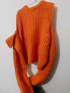 heavy imported Chic Cold Shoulder Knit Sweater