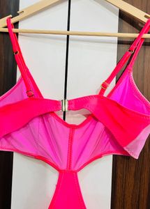 Chic Pink Lace Bikini Set with Floral Cover-up