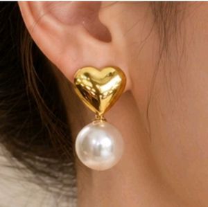 Chic Gold Disc &amp; Pearl Drop Earrings