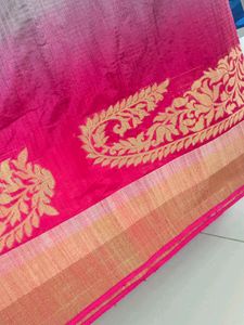 Elegant Pink &amp; Grey Saree