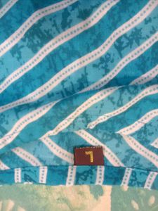 Blue Striped Sleeveless Kurti