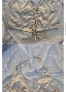Lace-Up Corset Halter Top