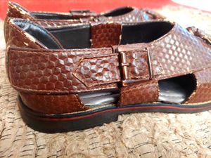 Men's Brown Textured Sandals