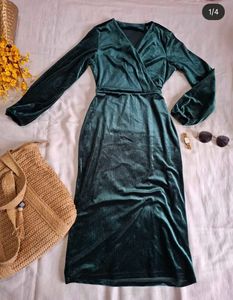 Elegant Velvet Wrap Dress