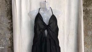 Sheer Black Halter Neck Dress
