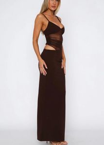 Elegant Brown Maxi Dress