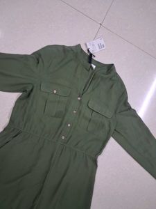 Olive Green Utility Romper