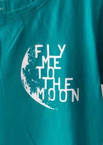 Teal Moon Print T-Shirt