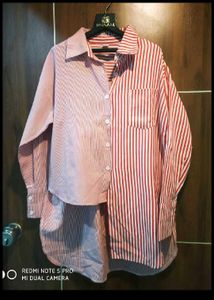 Chic Striped Asymmetrical Shirt