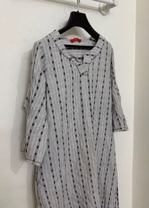 Grey &amp; Black Striped Kurta