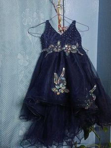 Navy blue party wear dress