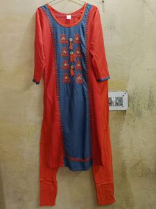 Women's Orange Kurti With Legging