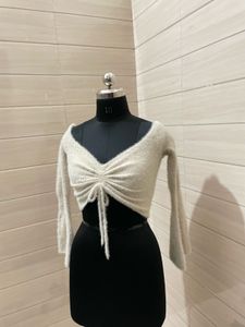 korean y2k style fur top
