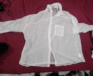 Sheer White Button-Up Shirt
