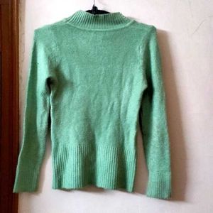 Mint Green Beaded Neck Sweater