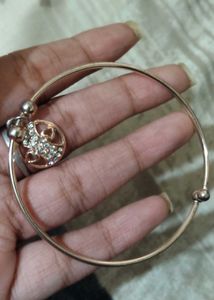 Charming Bangle Bracelet with Crystal Charm