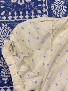 Cream Floral Button-Up Top