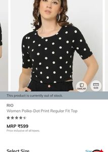 Women's Polka Dot Top with Back Cutout