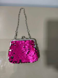 Sparkly Pink Sequin Mini Purse