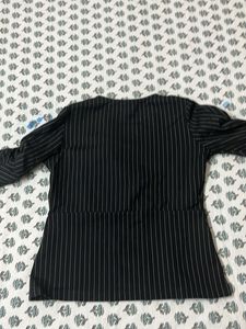 Pinstripe Wrap formal top
