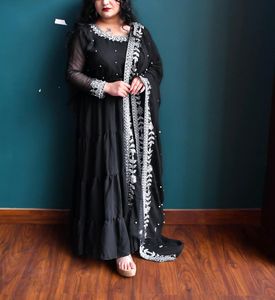 Black Gown With Dupatta And Pant