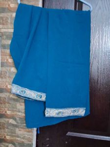 Peacock blue salwar suit set with zari embroidery