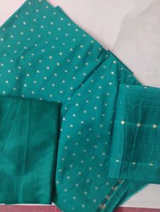 Elegant unstitched Teal Kurta Set with Dupatta