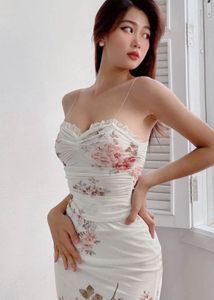 Floral Ruched Sheath Dress with Lace Trim