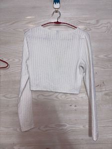 White Ribbed Top