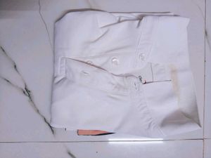 Men's White Polo T-Shirt with Striped Accent