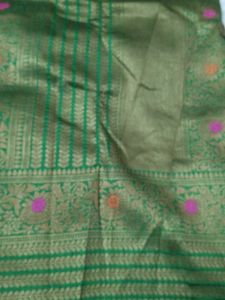 Vibrant Green Banarasi Silk Saree
