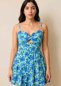 Urbanic Blue Floral Skirt Coord Set | 36 To 40