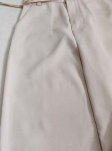 Beige Tailored Formal Trousers