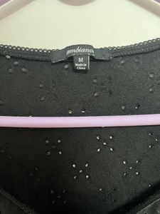 Black Eyelet Detail Top