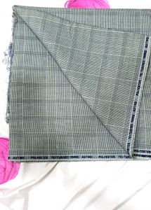Gray Plaid Suiting Fabric