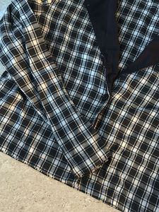Plaid Mini Dress with Black Collar