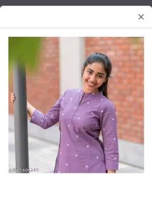 Purple Kurta Set with White Print