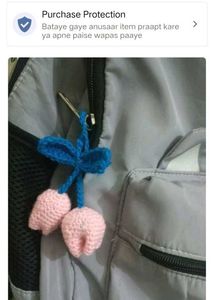Crochet Cherry Keychain Charm