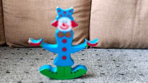Vintage Wooden Balancing Clown Toy